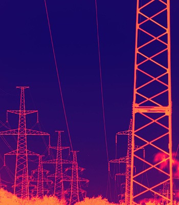 Thermal image of power lines